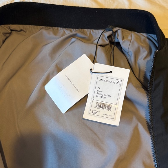 NWT theory men’s Amir reverse essential coat XL Bomber Jacket in Spring Taffeta - Picture 4 of 6